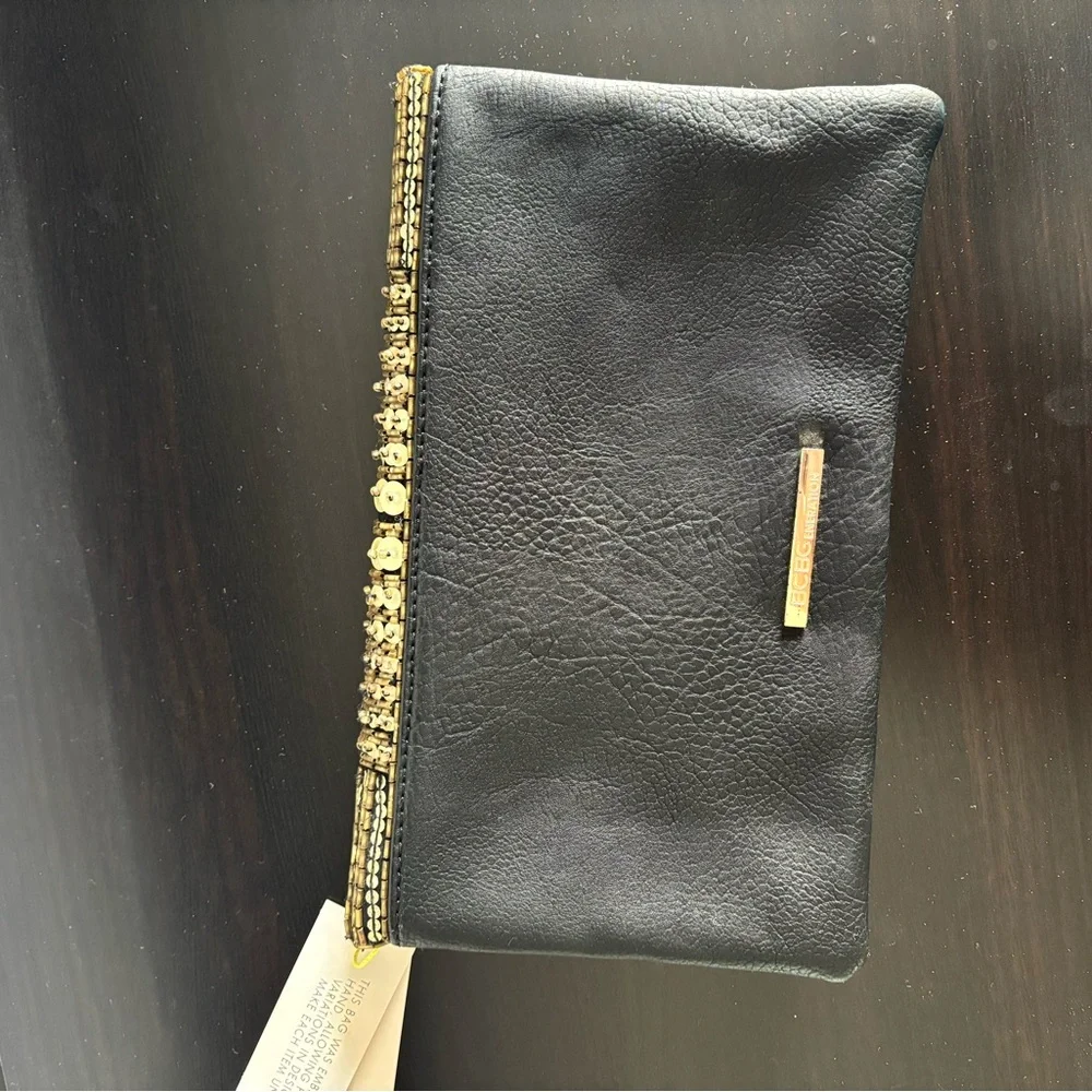 BCBGeneration Metallic Beaded Clutch